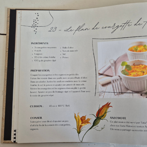 Page de recette intérieure.